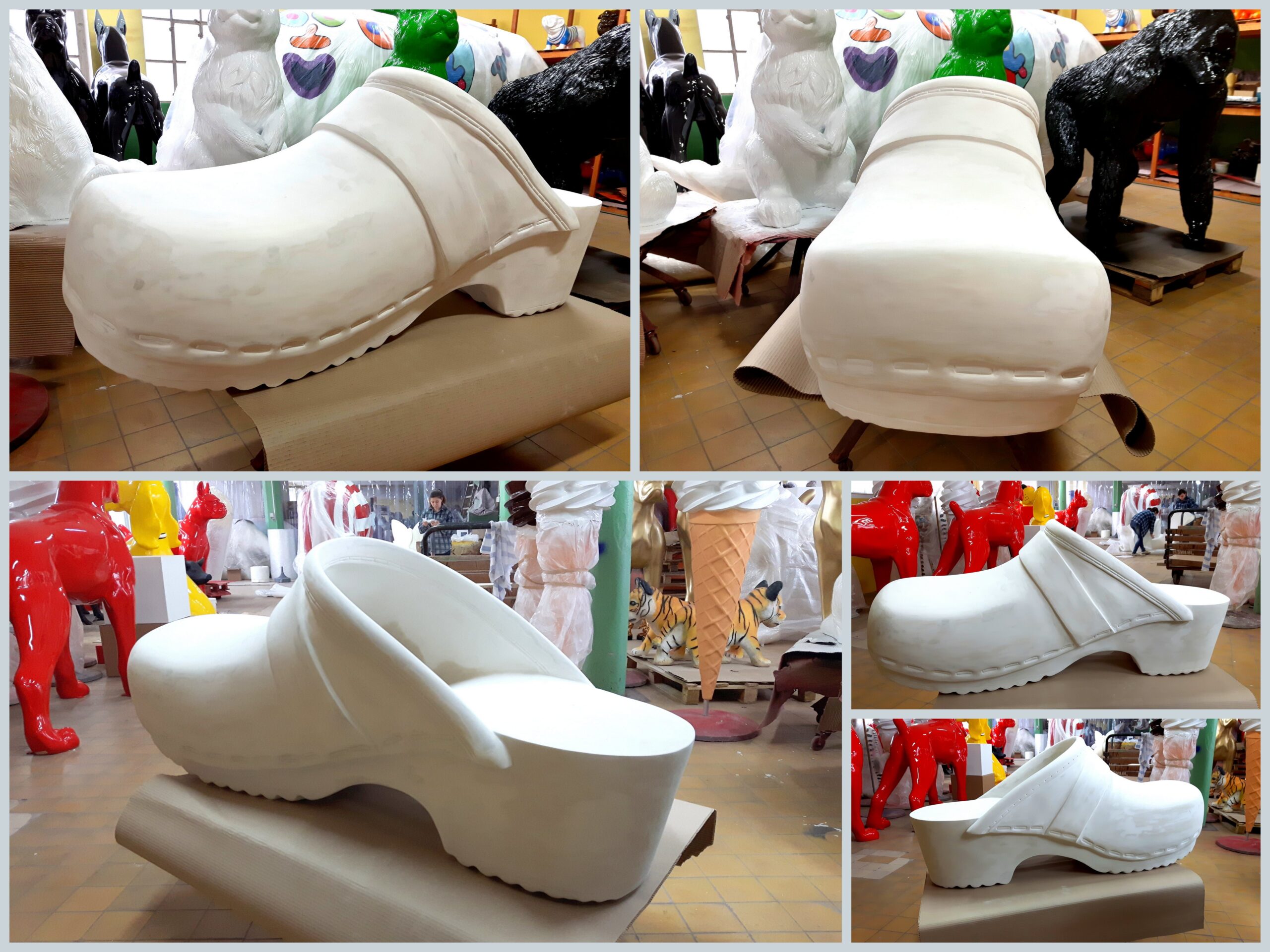 Wielkie chodaki 5 Figura reklamowa chodak 3D, wzór duński