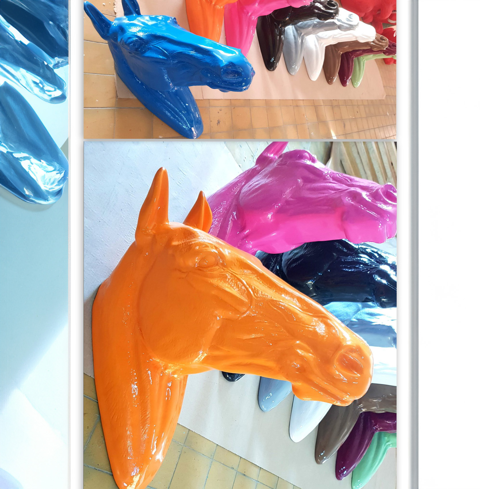 Dekoracyjna głowa konia - figura 3D do zawieszenia. 1 Dekoracyjna głowa konia - figura 3D do zawieszenia.