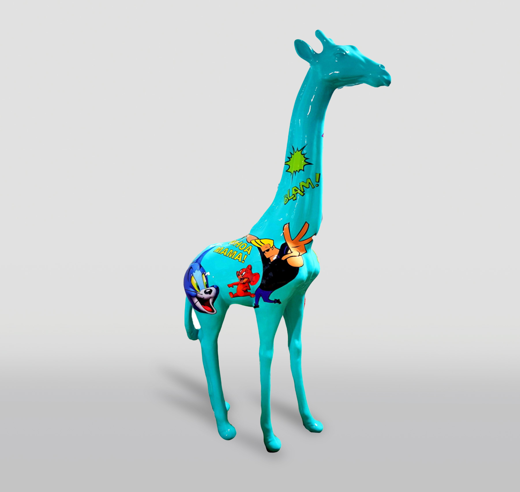 Duża figura - żyrafa zdobiona w stylu pop-art 2 Duża figura - żyrafa zdobiona w stylu pop-art