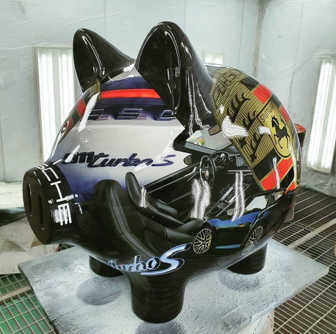 Duża Świnka skarbonka, wersja pop art 1 duża świnka skarbonka - laminat