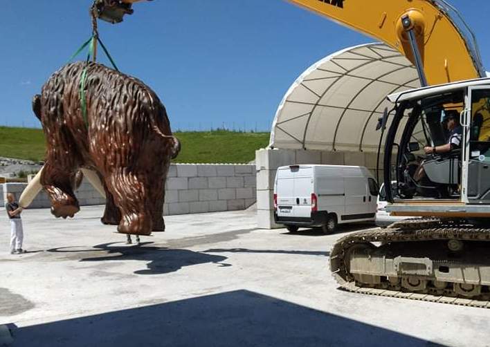 Mamut naturalnej wielkości do parku rozrywki 5 Mamut 400cm montaż