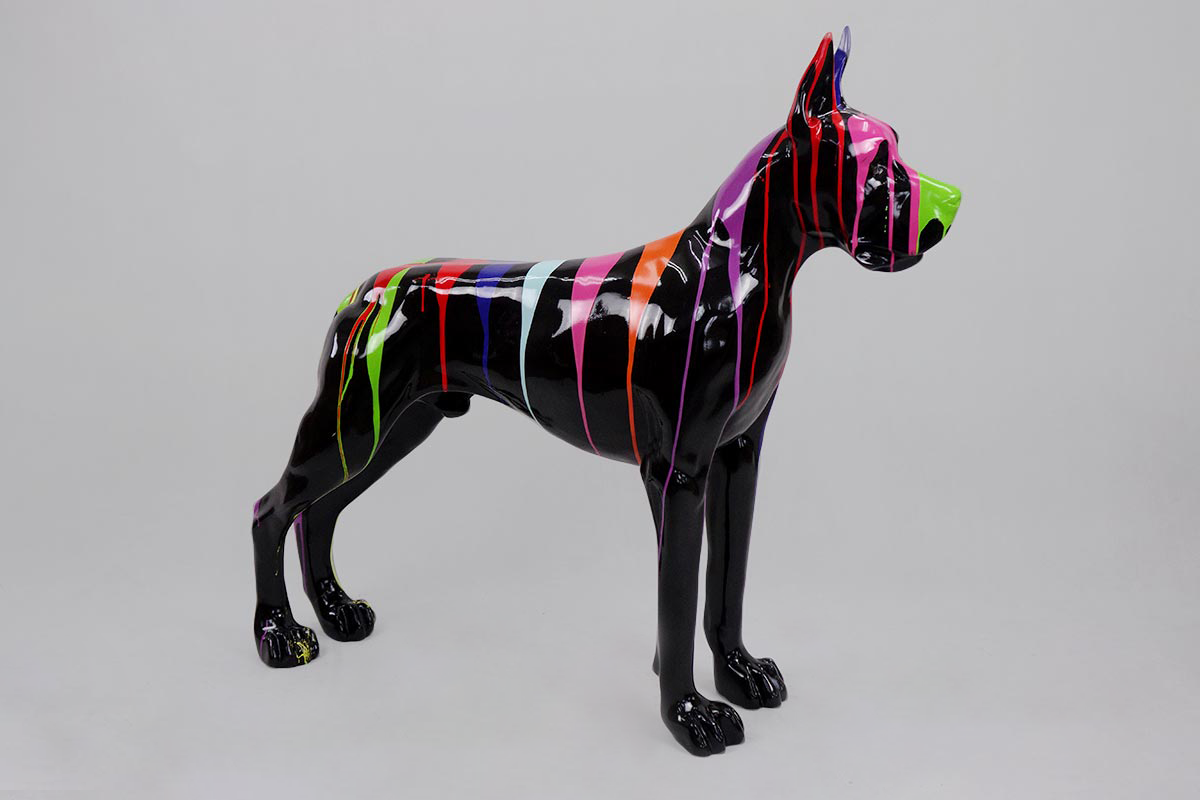 pies Dog niemiecki stojący - czarny trash 1 pies Dog niemiecki stojący - czarny trash