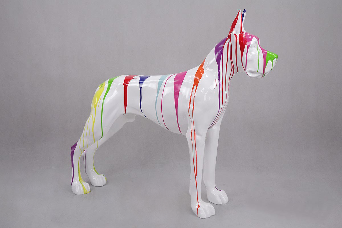 pies Dog niemiecki stojący - biały trash 1 pies Dog niemiecki stojący - biały trash