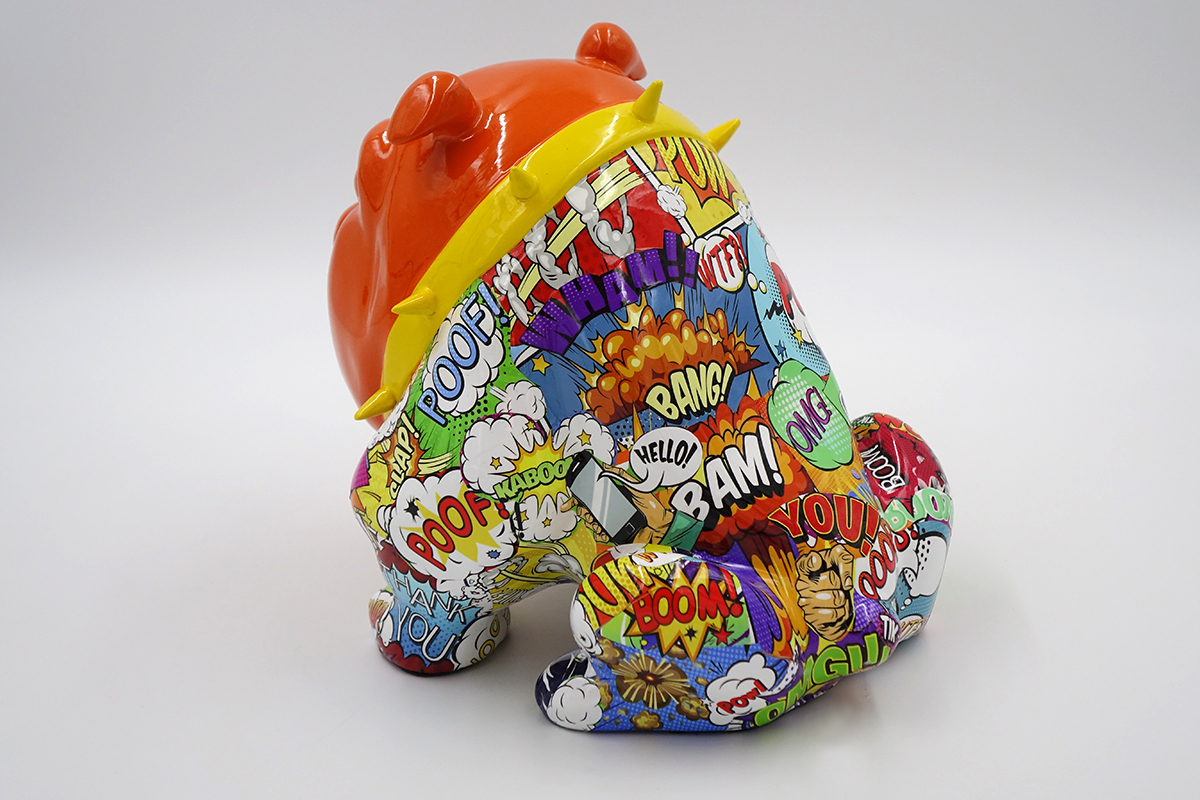 pies Bulldog Avella 55cm - Pop art 2 pies Bulldog Avella 55cm - Pop art