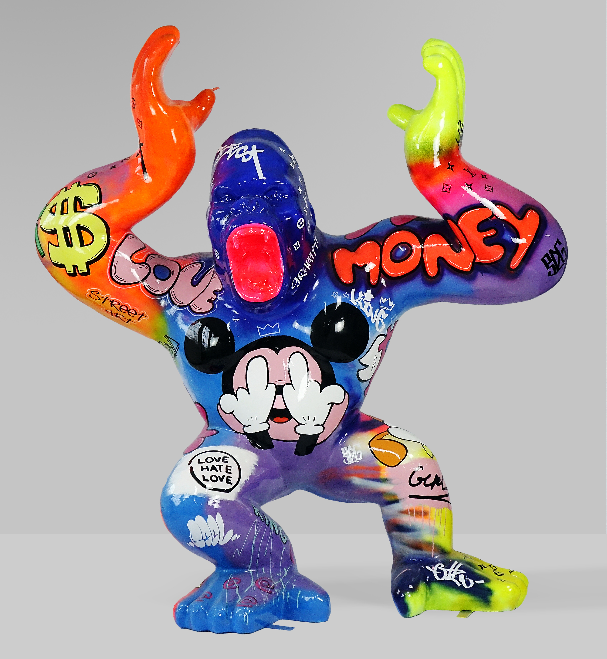 Duży goryl z beczką - pop art 3 Duży goryl z beczką - pop art