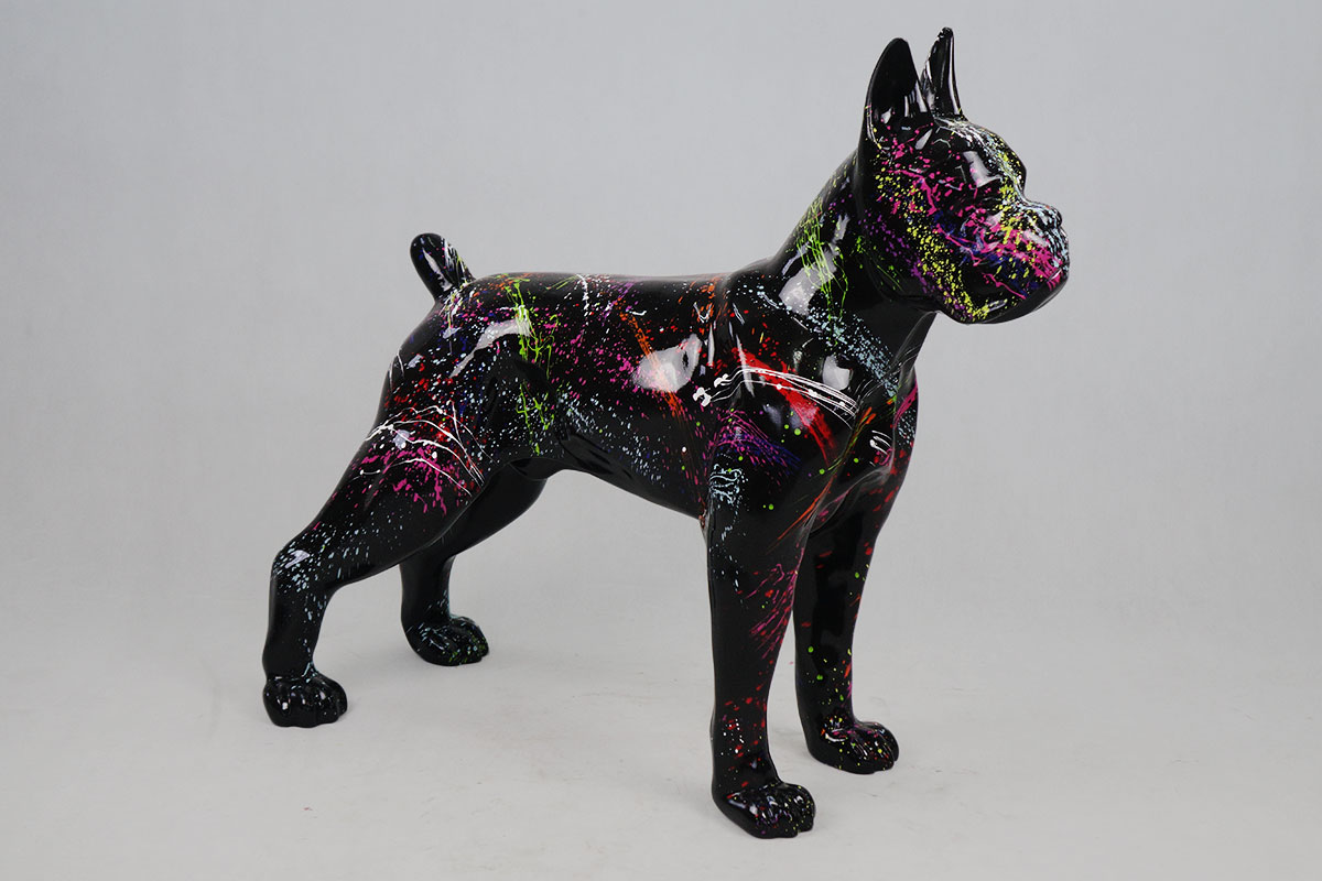 Stojący pies Boxer L - Splash Czarny 1 Stojący pies Boxer L - Splash Czarny