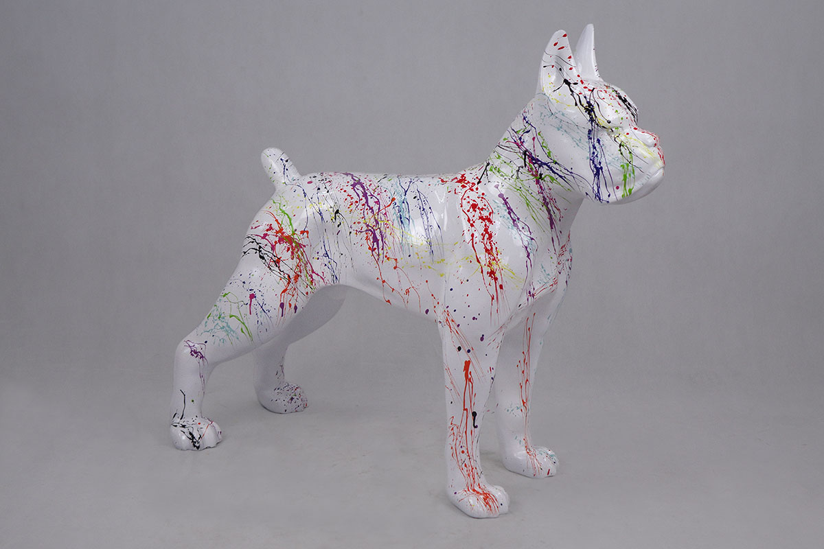 Stojący pies Boxer L - Splash biały 1 Stojący pies Boxer L - Splash biały