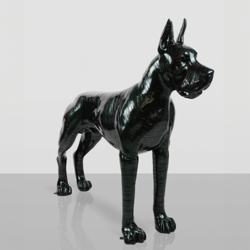 Zielony dog Niemiecki oblewany farba